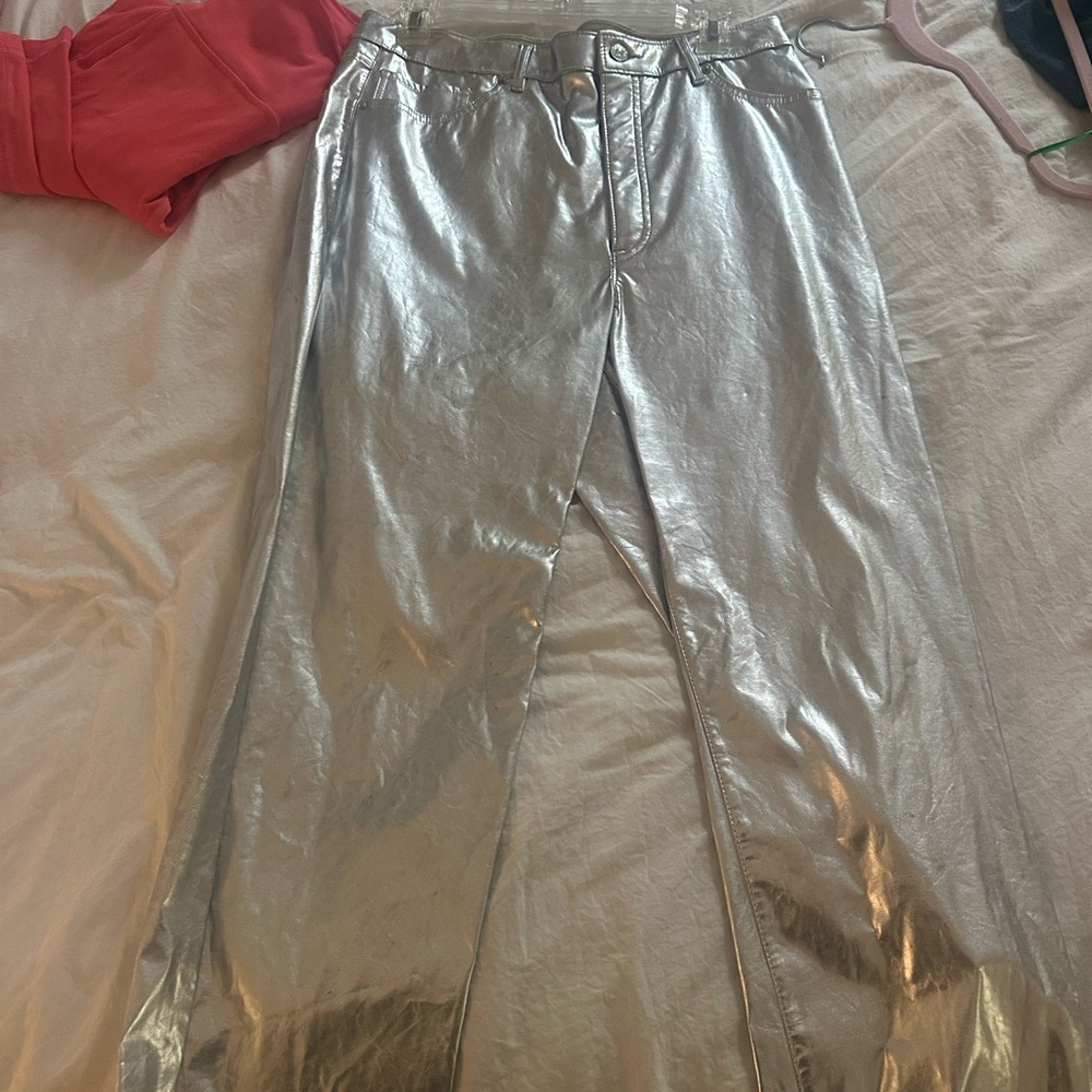 Express Metallic Silver Pants